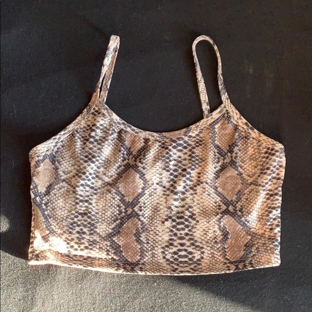 snake print crop top